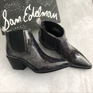 Sam Edelman Leopard Winona Ankle Rain Boots NEW